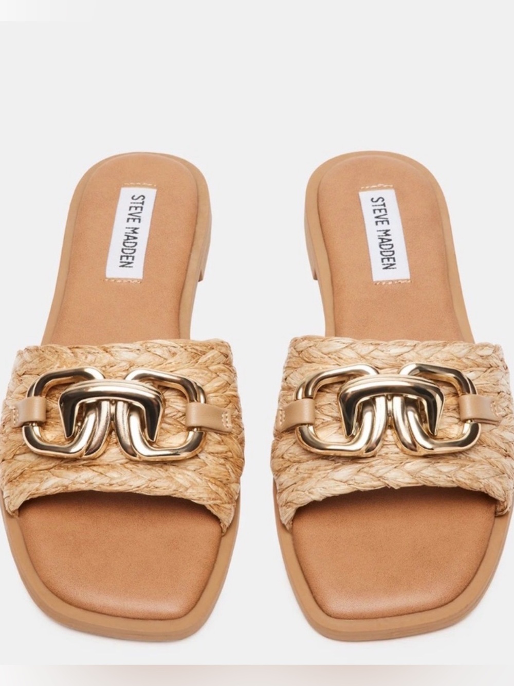 Steve Madden rafia sandals EUC natural braided size 7 woman vacation beach